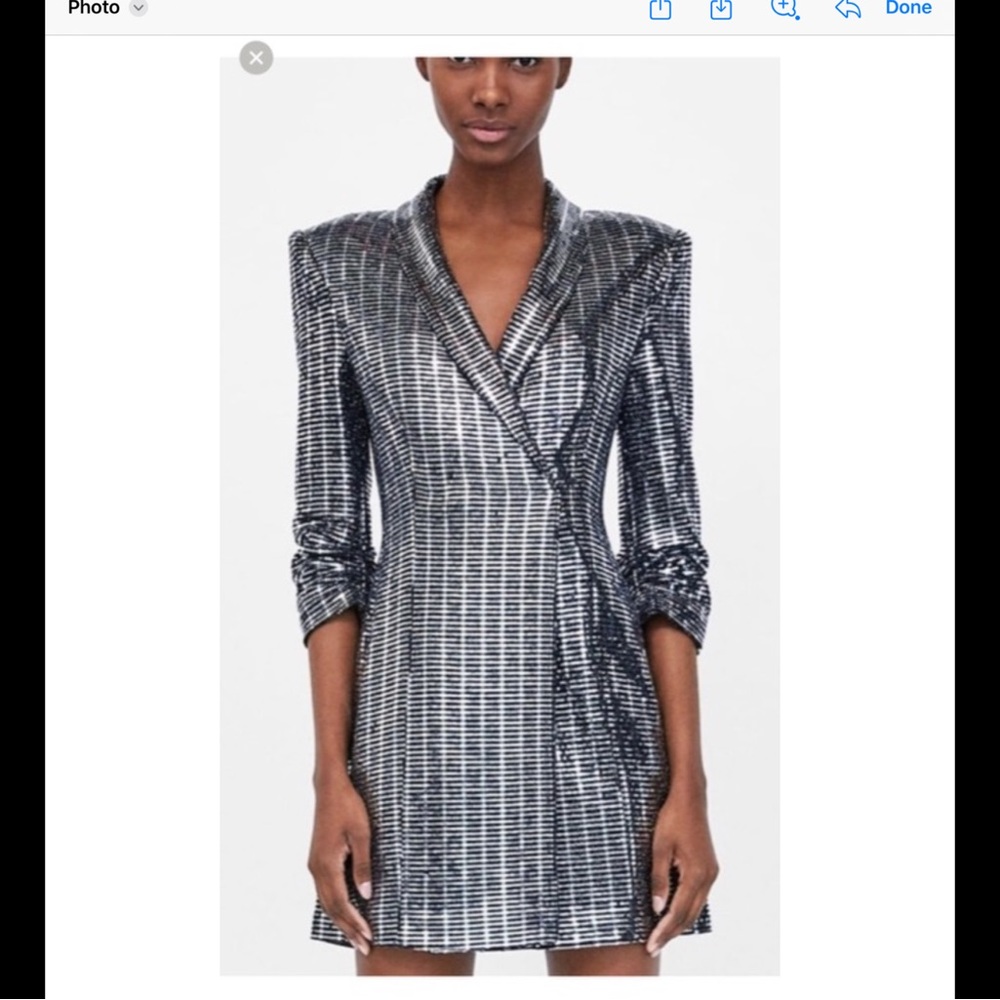 Zara Metallic Blazer dress